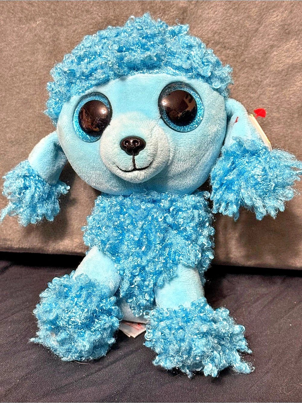 TY Mandy the Blue Poodle Blue Plush Stuffed Animal